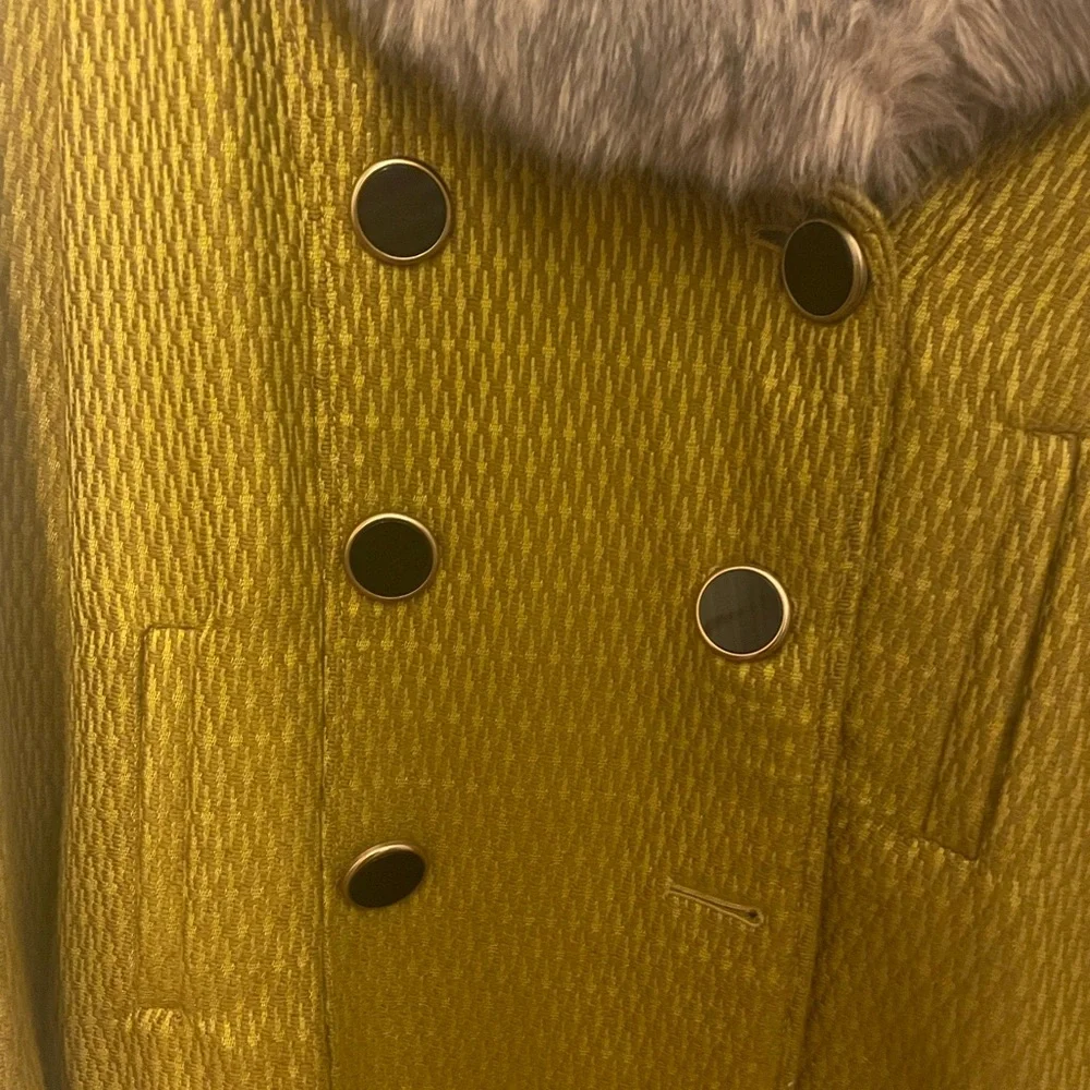 Gold/green pea coat - Picture 2 of 4